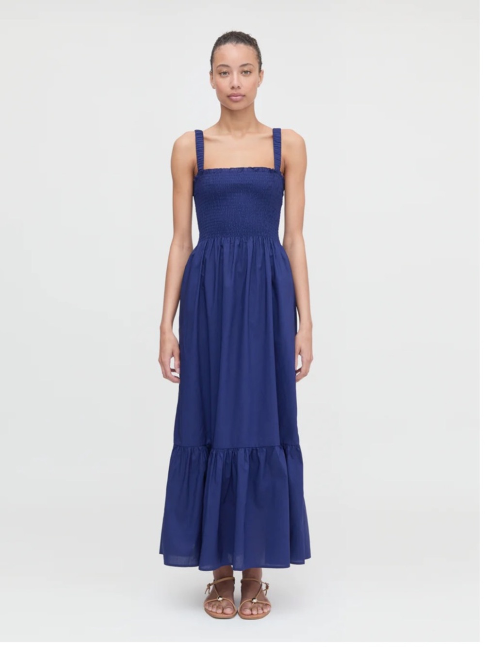 Hill House the Anjuli nap dress in navy crepe